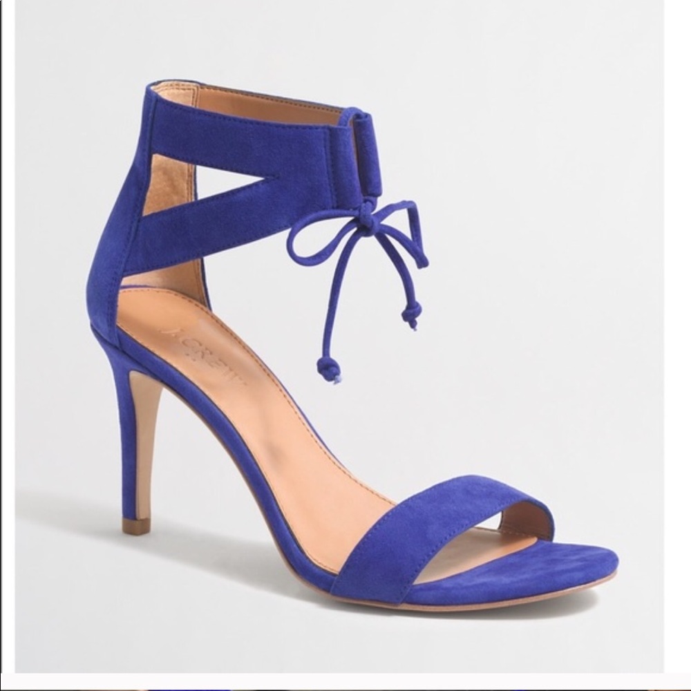 NEW JCrew Factory lace-up suede heeled sandal
